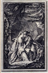 La fiancee du roi de Garbe - in “Tales et nouvelles en vers” by Jean La Fontaine. 1776. Illustration by P.P. Choffard by Pierre Philippe Choffard