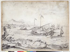 Ships in the harbor of Marseille by Pierre Puget