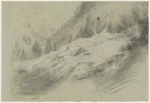 Avalanche in an Alpine Landscape by Pierre Puvis de Chavannes