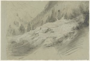 Avalanche in an Alpine Landscape, c.1870 by Pierre Puvis de Chavannes