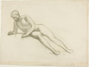 Reclining Male Nude by Pierre Puvis de Chavannes