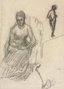 Study of Madame Marie Cantacuzène; Study of Standing Female Nude by Pierre Puvis de Chavannes