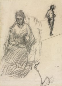 Study of Madame Marie Cantacuzène; Study of Standing Female Nude by Pierre Puvis de Chavannes