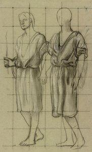 Study of Two Standing Figures by Pierre Puvis de Chavannes