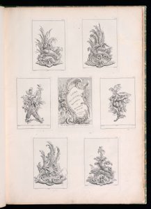 Ornament Design with Two Dead Birds lying on Acanthus Branch, from Livre de Legumes by Pierre Quentin Chedel