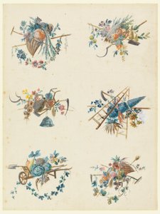 Six Trophies with the Attributes of Gardening by Pierre Ranson