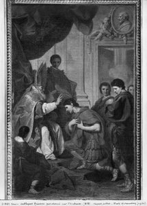 Emperor Theodosius I the Great Receiving the Pardon from St. Ambrose, Archbishop of Milan, c.1745 by Pierre Subleyras