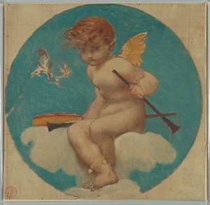 Study for Roundel with Putto Holding Attributes of Music by Pierre Victor Galland