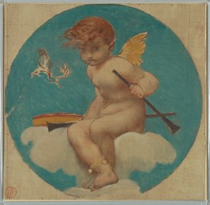 Study for Roundel with Putto Holding Attributes of Music by Pierre Victor Galland