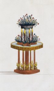 Mahogany and bronze flower stand, plate 287, illustration from Collection of furniture and objects of taste