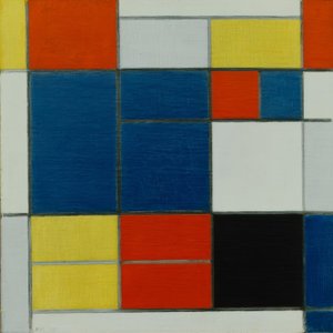 Composition C; Composition with Yellow, Red, Blue-Grey, Blue by Piet Mondrian