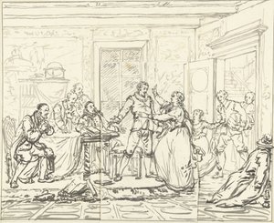 Theater scene from Jacob Simonsz de Rijk by Pieter Bartholomeusz. Barbiers