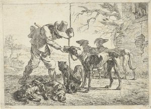 Hunter with Seven Dogs (Various Animals series) by Pieter Bodding van Laer