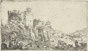 Ruins of the Temple of Venus and Roma by Pieter Bodding van Laer