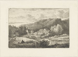 Hilly Landscape with Church and Houses