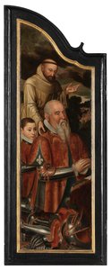 Left panel of Christ on the Cross with the Virgin, St. John and Mary Magdalene