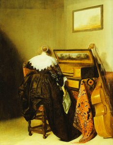 A Seated Lady Seen from Behind before a Virginal by Pieter Codde
