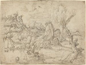 Landscape with the Baptism of Christ by Pieter Cornelisz Kunst