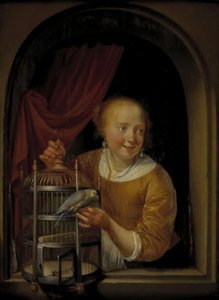 Girl with a Parrot
