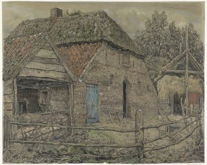 Large barn, with a pigsty in front