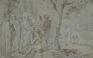 Christ Healing the Blind Man (recto); Venus and Cupid (verso) by Pieter Fransz. de Grebber