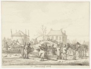Karnemelksloot in Naarden, January 11, 1814 by Pieter Gerardus van Os (signed by artist)