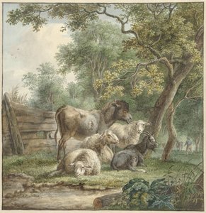 Cattle in an Orchard by Pieter Gerardus van Os
