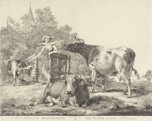 Cows and Milkmaid by Pieter Gerardus van Os