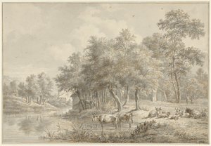 River Landscape with Cattle