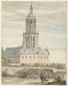 View of the Palace of Frederick V, Elector Palatine, and the Sint-Cunerakerk, Rhenen by Pieter Jansz Saenredam