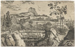 Mountainous Landscape with Waterfall by Pieter Langendijk (I)