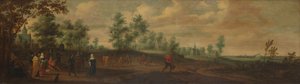 Landscape with a Couple Dancing Outside a Country Mansion by Pieter Meulener