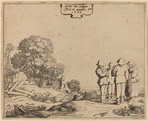 Three Peasants and a Woman by Pieter Molijn
