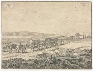 August: Landscape with Wagons by Pieter Molyn