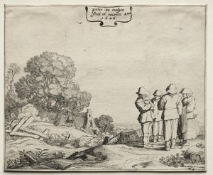 Landscape with Four Peasants Conversing by Pieter Molyn