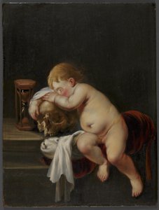 Boy Sleeping on a Skull by Pieter Moninckx