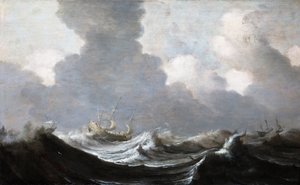 Four Vessels Running Before a Gale by Pieter Mulier the Elder
