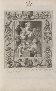 Holy Family with the Young Saint John the Baptist, in an Elaborate Frame by Pieter Perret