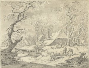 Winter Landscape with Farmhouse by Pieter Pietersz. Barbiers