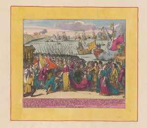 Arrival of Princess Elisabeth Christine of Wolfenbüttel in Mutaro, 1708 by Pieter Schenk (I)