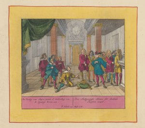 Duke Philip of Anjou Accepts the Spanish Crown, 1700 by Pieter Schenk (I)