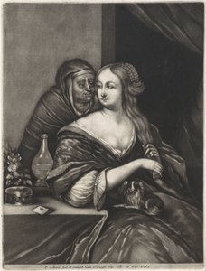 Young Woman and a Matchmaker by Pieter Schenk (I)