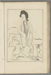 Chinese Woman with Her Right Hand in the Sleeve of Her Kimono from Chinese Women, Flowers, and Birds by Pieter Schenk (II) (possibly)