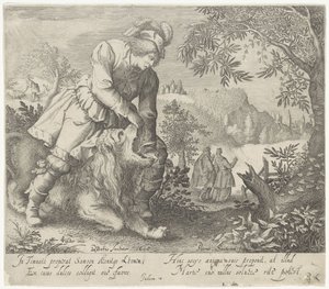 Samson and the Lion by Pieter Serwouters