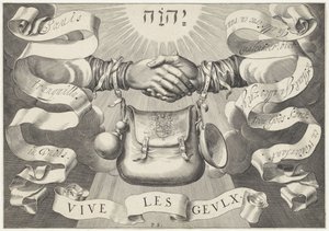 Two Hands with a Begging Bag, Symbol of the Geuzen by Pieter Serwouters