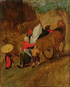 Landscape, Peasants, Horse and Cart, early 17th century
