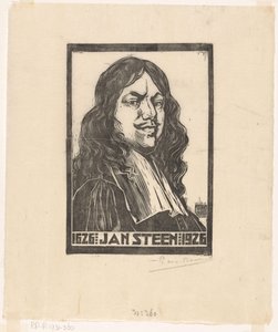 Portrait of Jan Steen by Pieter Willem van Baarsel (signed by artist)