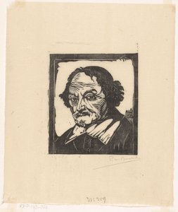Portrait of Joost van den Vondel by Pieter Willem van Baarsel (signed by artist)