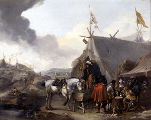 Cavalrymen at a Military Encampment