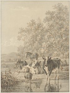 Landscape with Cattle by the Water